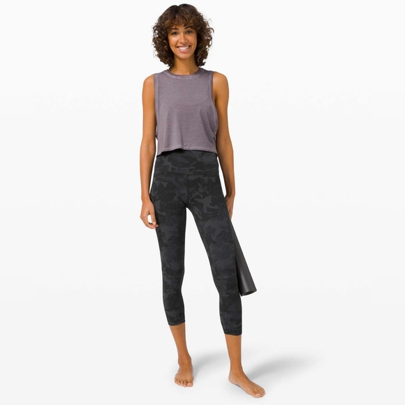 Lululemon Align High Rise Crop 21” Incognito Camo Multi Grey Size 6 - Picture 1 of 10
